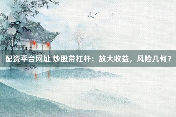 配资平台网址 炒股带杠杆：放大收益，风险几何？