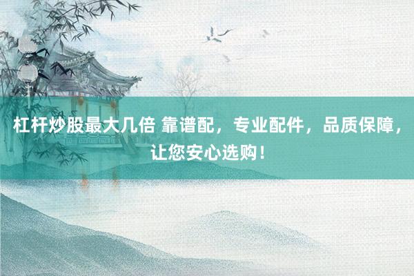 杠杆炒股最大几倍 靠谱配，专业配件，品质保障，让您安心选购！