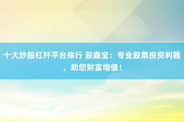 十大炒股杠杆平台排行 股鑫宝：专业股票投资利器，助您财富增值！