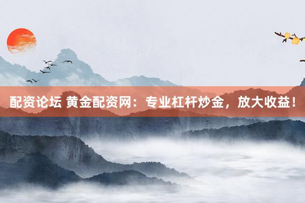 配资论坛 黄金配资网：专业杠杆炒金，放大收益！