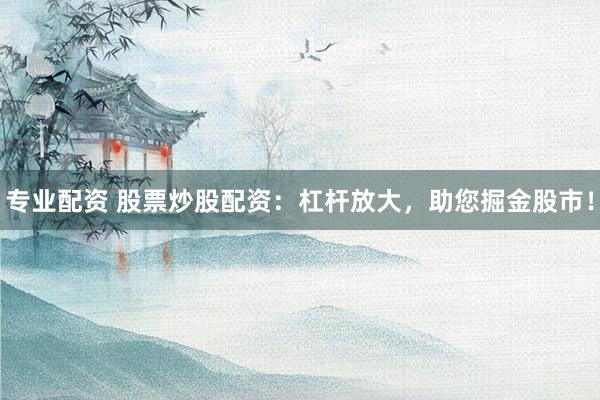 专业配资 股票炒股配资：杠杆放大，助您掘金股市！