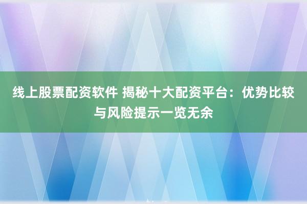 线上股票配资软件 揭秘十大配资平台：优势比较与风险提示一览无余