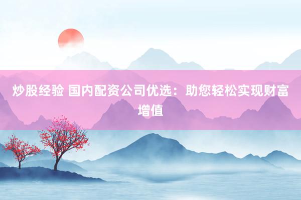 炒股经验 国内配资公司优选：助您轻松实现财富增值