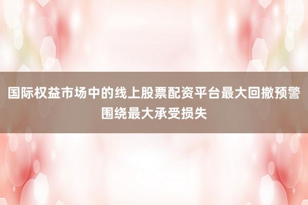国际权益市场中的线上股票配资平台最大回撤预警围绕最大承受损失
