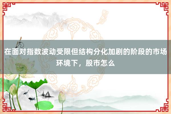 在面对指数波动受限但结构分化加剧的阶段的市场环境下，股市怎么