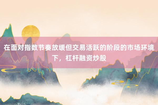 在面对指数节奏放缓但交易活跃的阶段的市场环境下，杠杆融资炒股