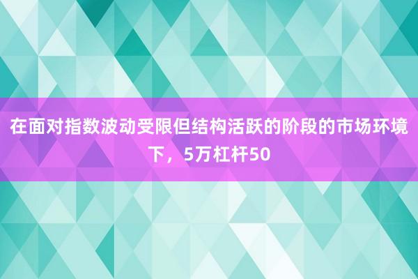 在面对指数波动受限但结构活跃的阶段的市场环境下，5万杠杆50